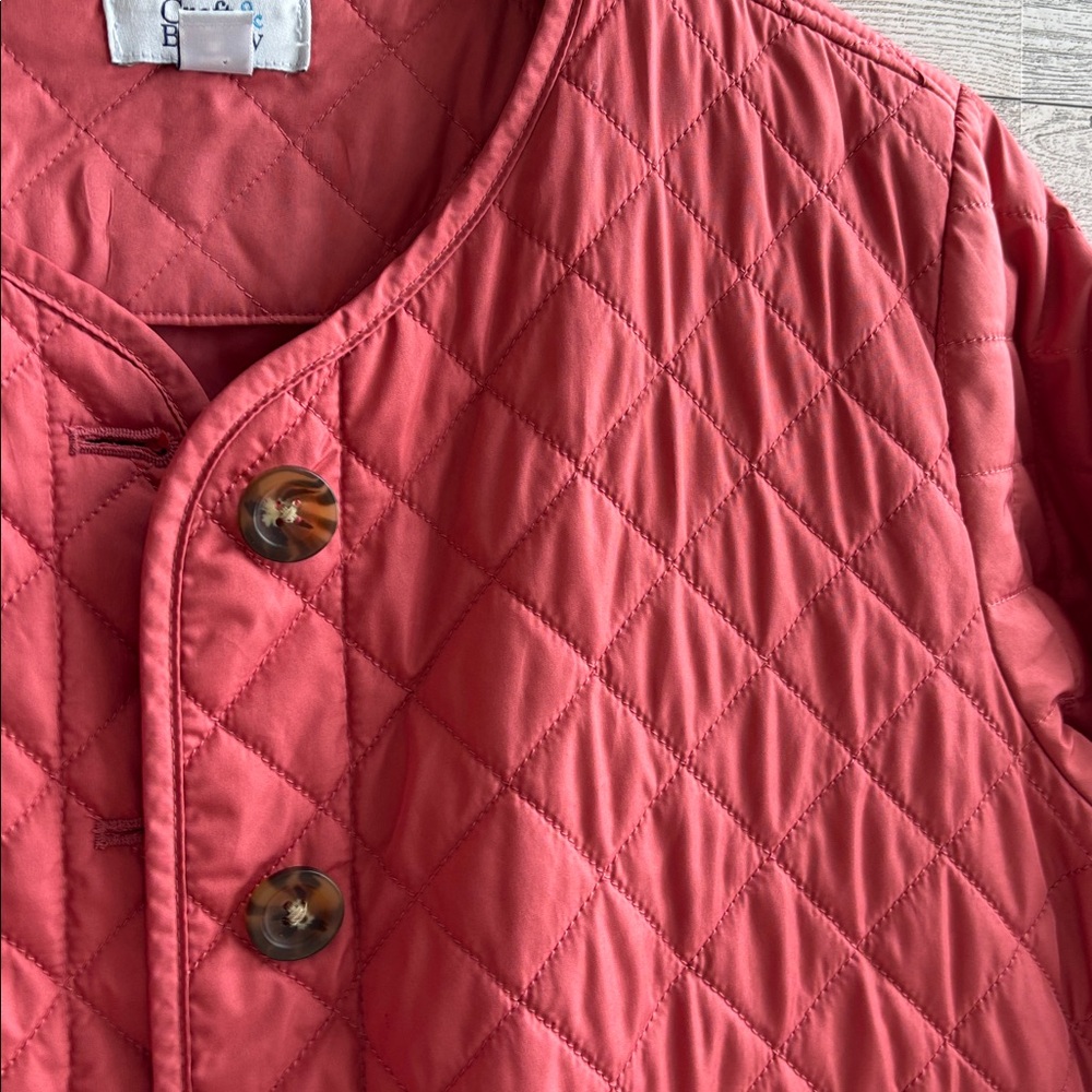 Womens Quilted Jacket Size large Petite Pink Barn y2k Outdoors - Picture 5 of 8